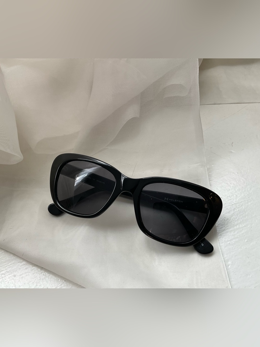 Halston Heritage Black Gloss Oversized Cat-Eye Sunglasses